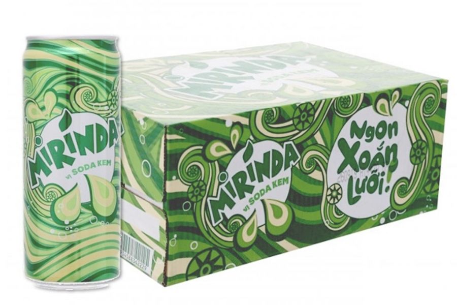 Một lon Mirinda soda kem 330ml chứa khoảng 160 calo Một lon Mirinda soda kem 330ml chứa khoảng 160 calo